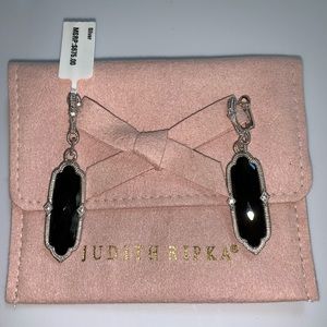 Judith Ripka Sterling Silver Black Onyx Earrings